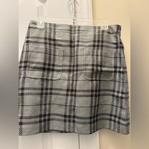 J. Crew Black and Gray Plaid Mini Skirt